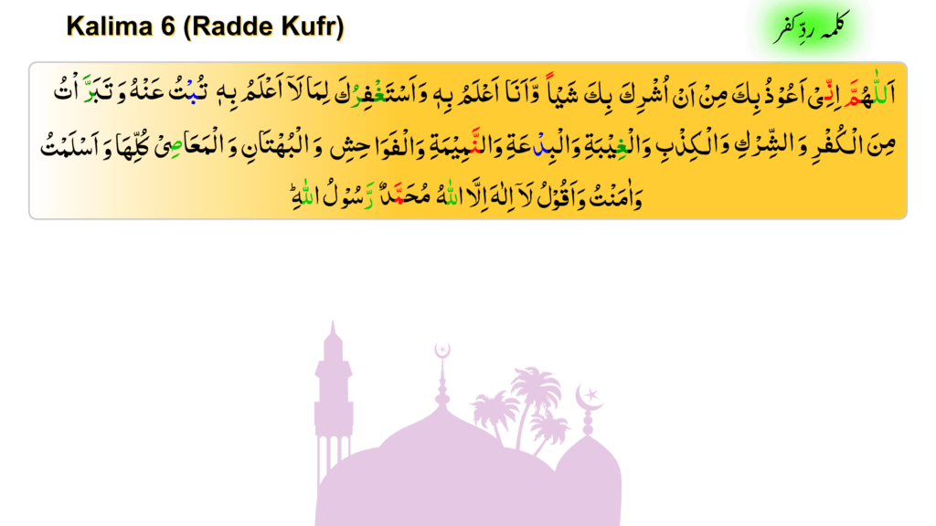Six Kalima Radde Kufr